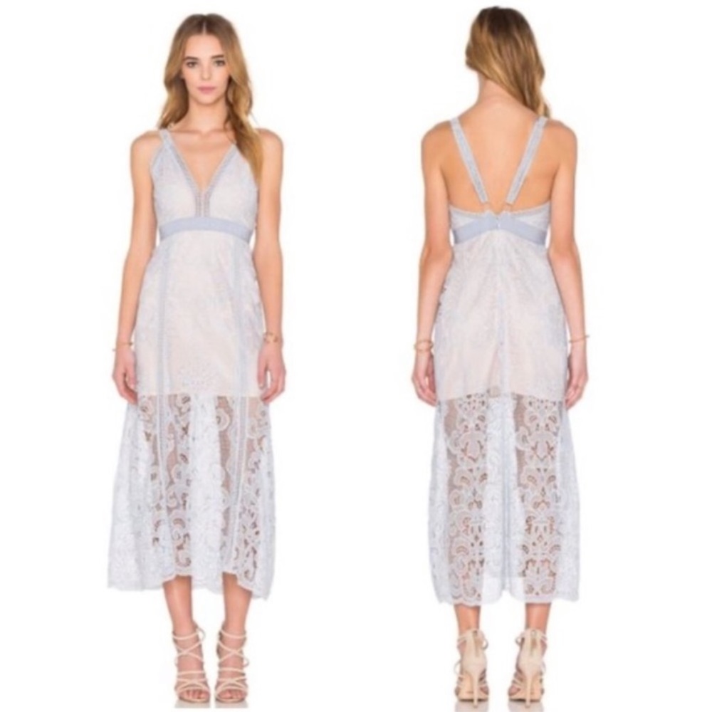 Alice McCall blue lace midi dress